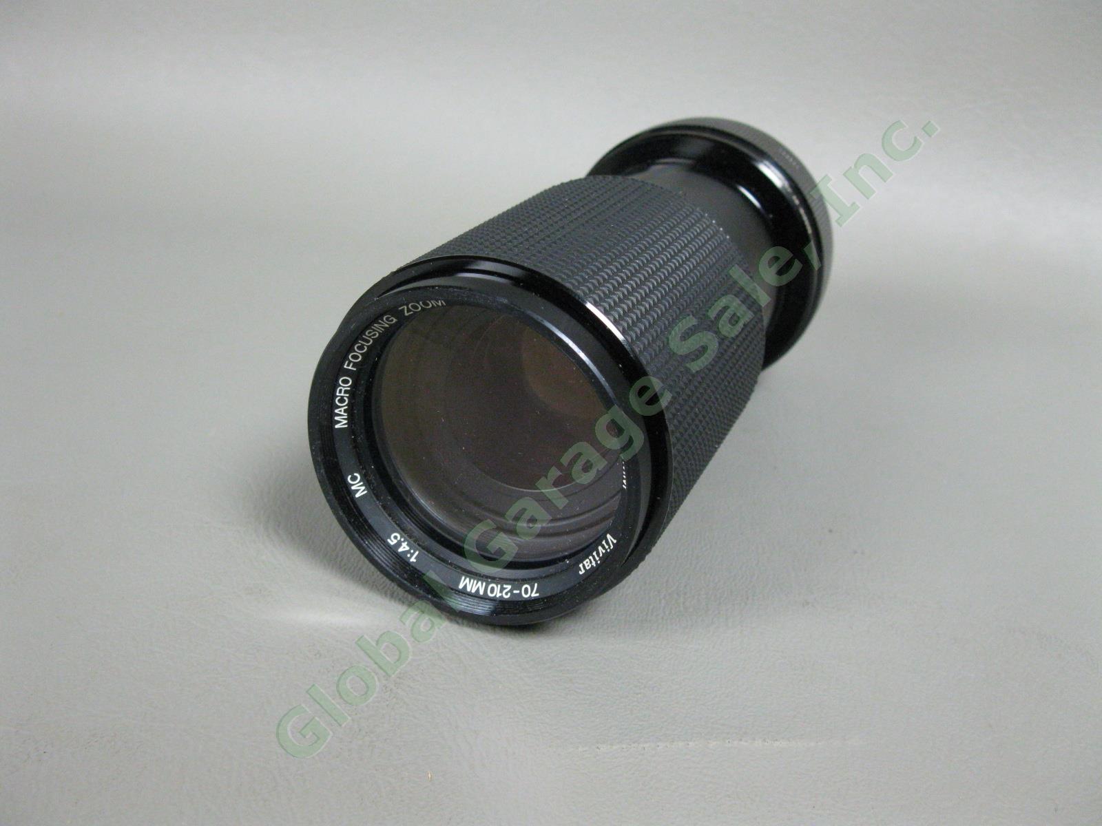 Canon A-1 Camera 35mm Film SLR F1.8 Lens 50mm & 70-210mm Zoom Lens Vivitar Flash 7