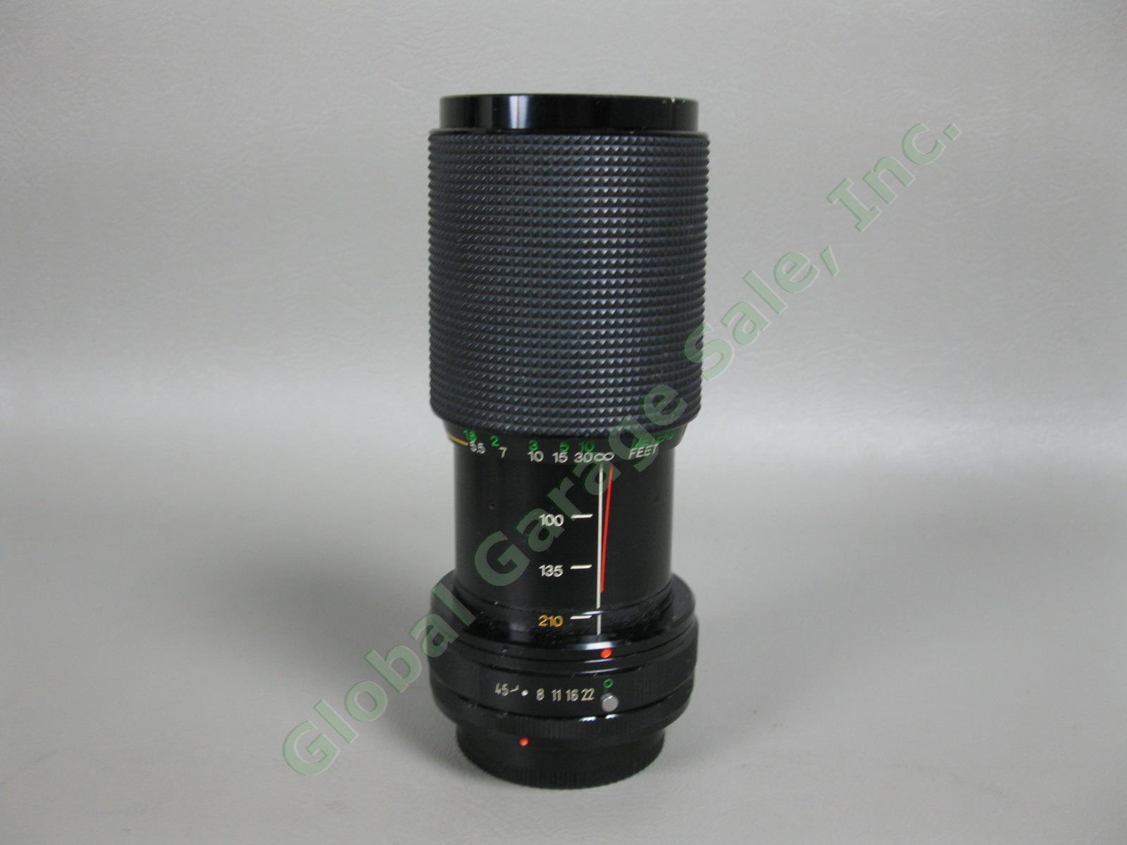 Canon A-1 Camera 35mm Film SLR F1.8 Lens 50mm & 70-210mm Zoom Lens Vivitar Flash 8