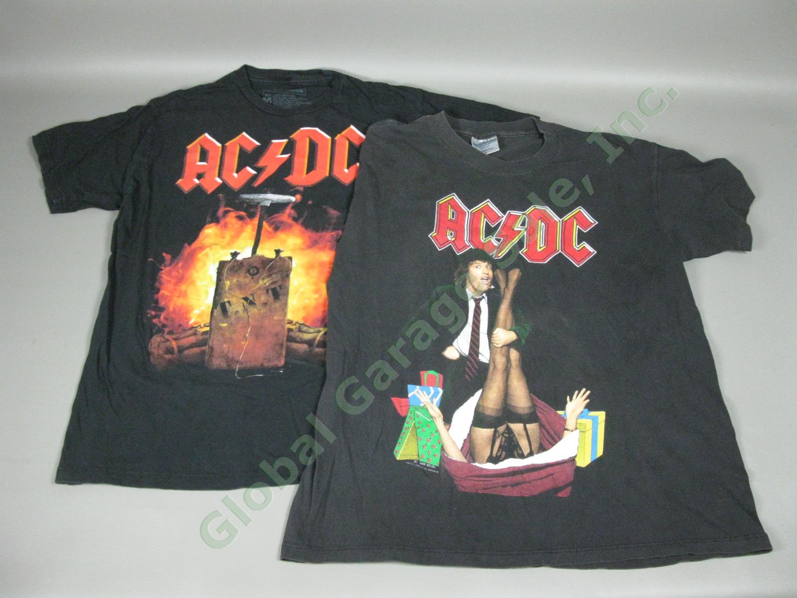 2 Vintage AC/DC T-Shirts Lot Mistress For Christmas Concert Tour & TNT Size M/L
