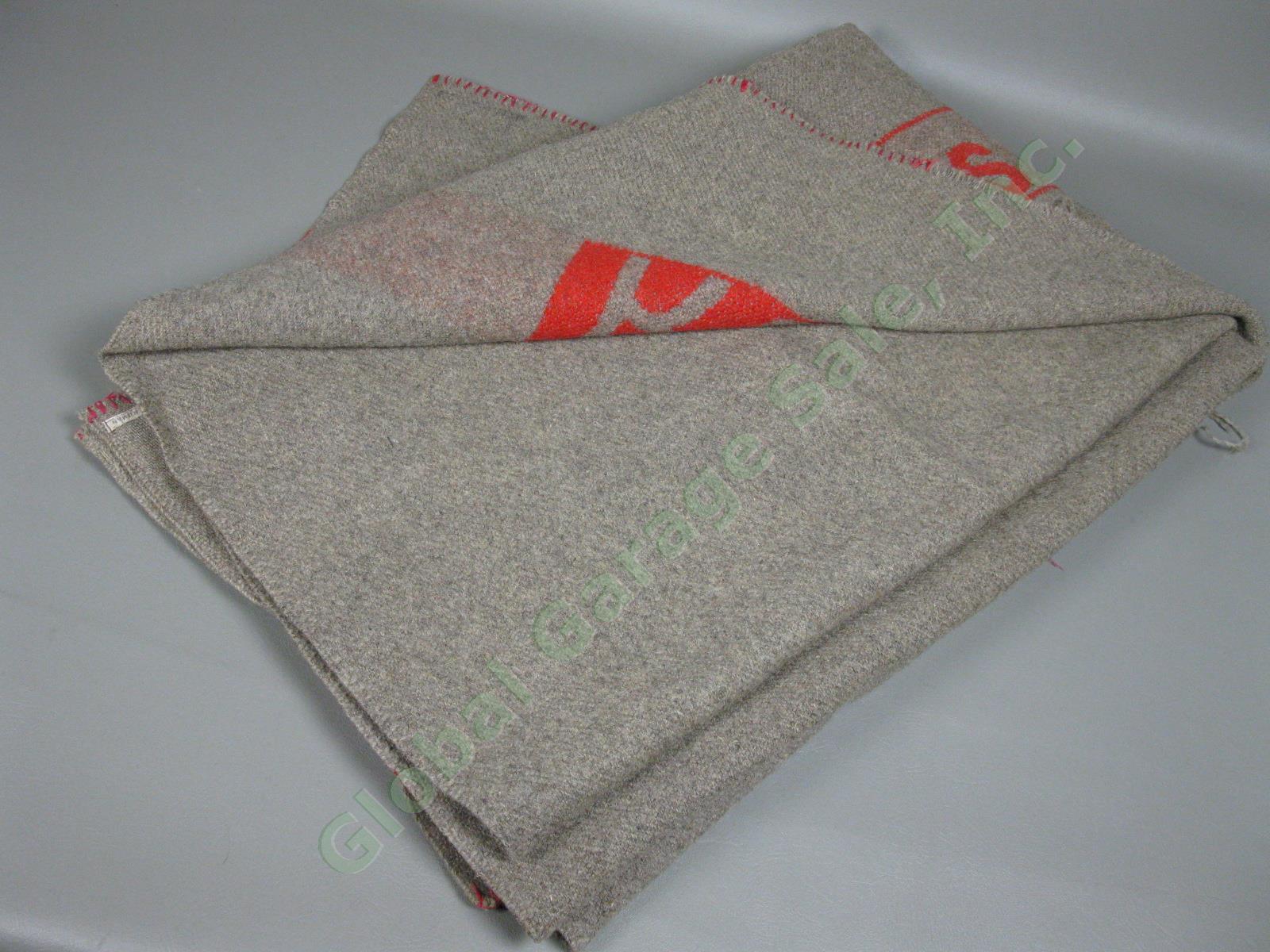 Vintage WWII German Navy Reichsmarine Military Wool Blanket 75" x 50" 2