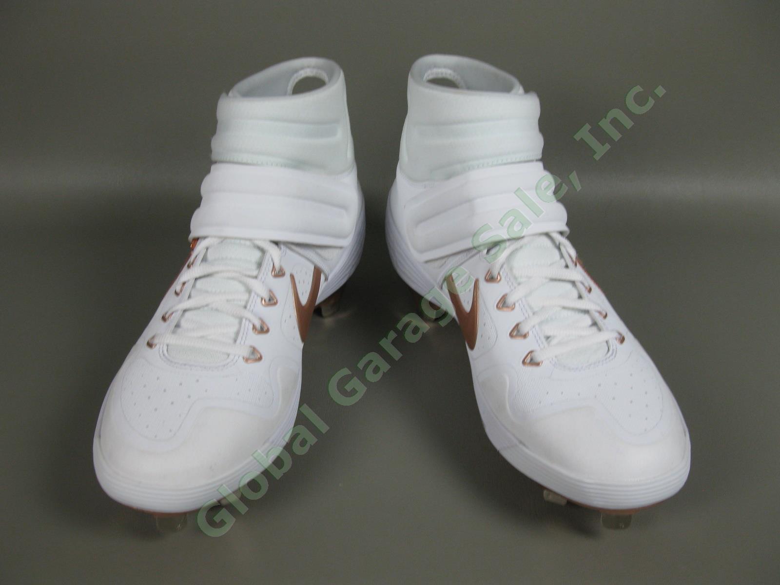 Nike Alpha Huarache Elite 2 Mid White/Copper Rose Baseball Cleats Mens Sz 10 NR 1