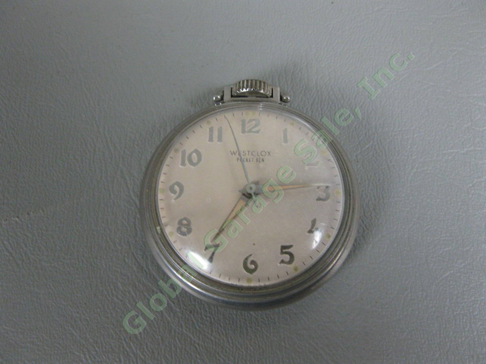 Waltham 17 Jewel Secometer & Westclox Analog Pocket Watch Set Lot Tested IWC NR 1