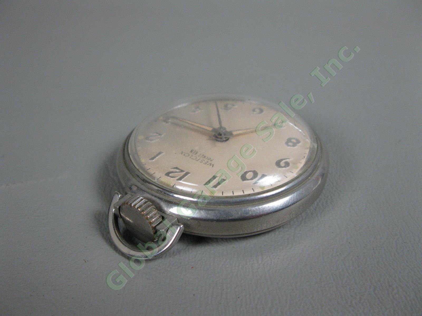 Waltham 17 Jewel Secometer & Westclox Analog Pocket Watch Set Lot Tested IWC NR 3