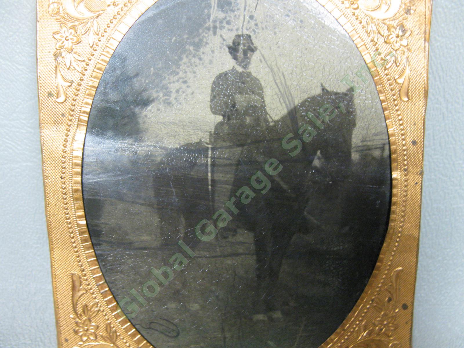 Antique Civil War Tintype Photo 1st Lt Russell Pealer 161st Reg 16th Cavalry NR 4