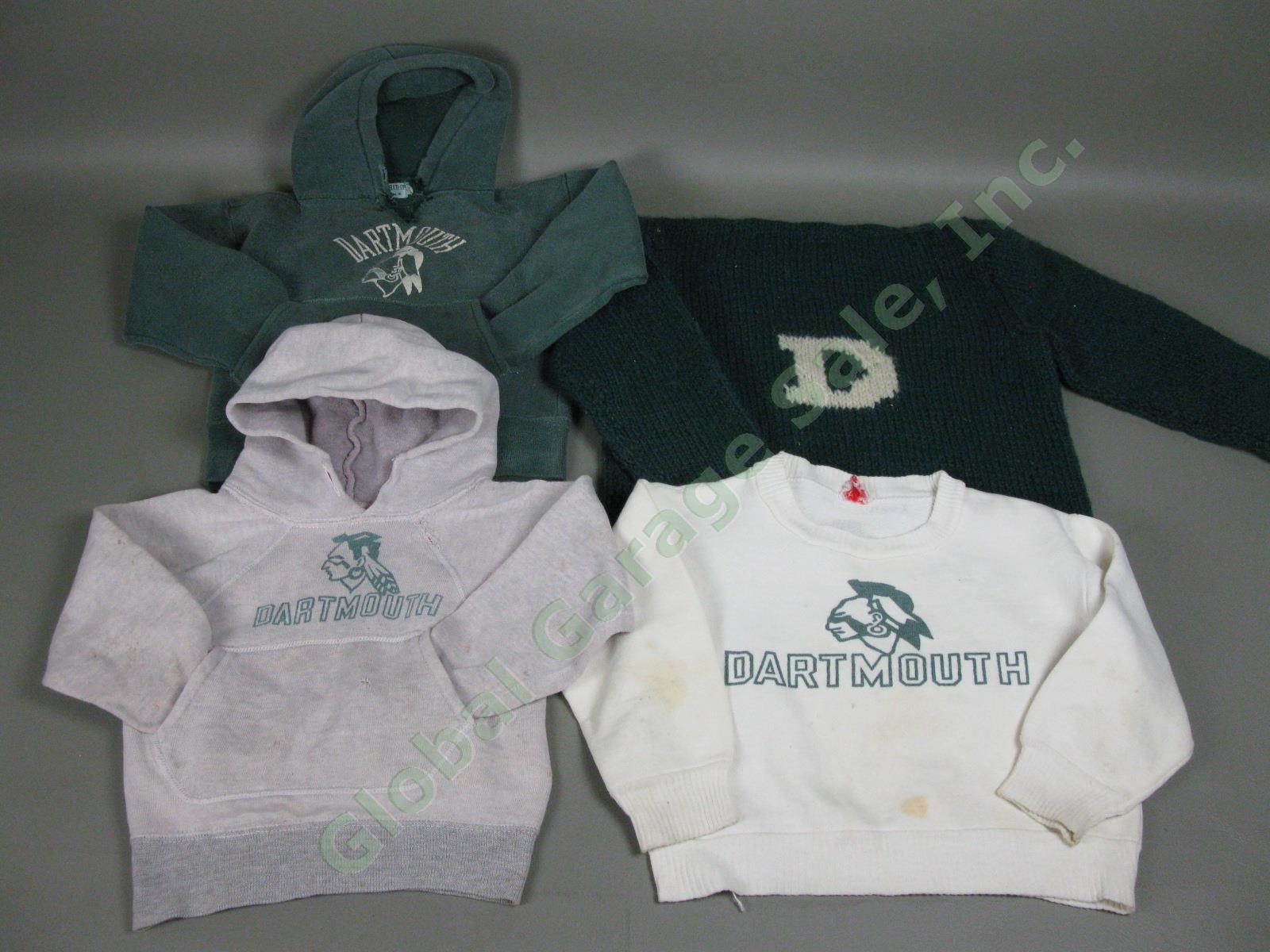 4 Vintage Dartmouth Kids Sweatshirt Sweater Lot Hanover NH Indian Mascot Logo NR
