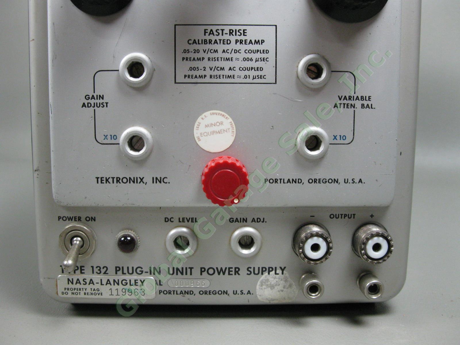 NASA-Langley Tektronix Type 132 Power Supply Type L Scope Plug-In Unit 117v NR 3