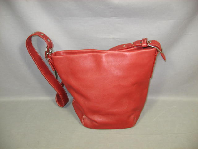 Genuine Red Leather Coach Shoulder Bag Handbag Purse NR 1