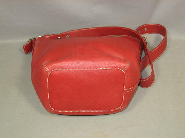 Genuine Red Leather Coach Shoulder Bag Handbag Purse NR 4