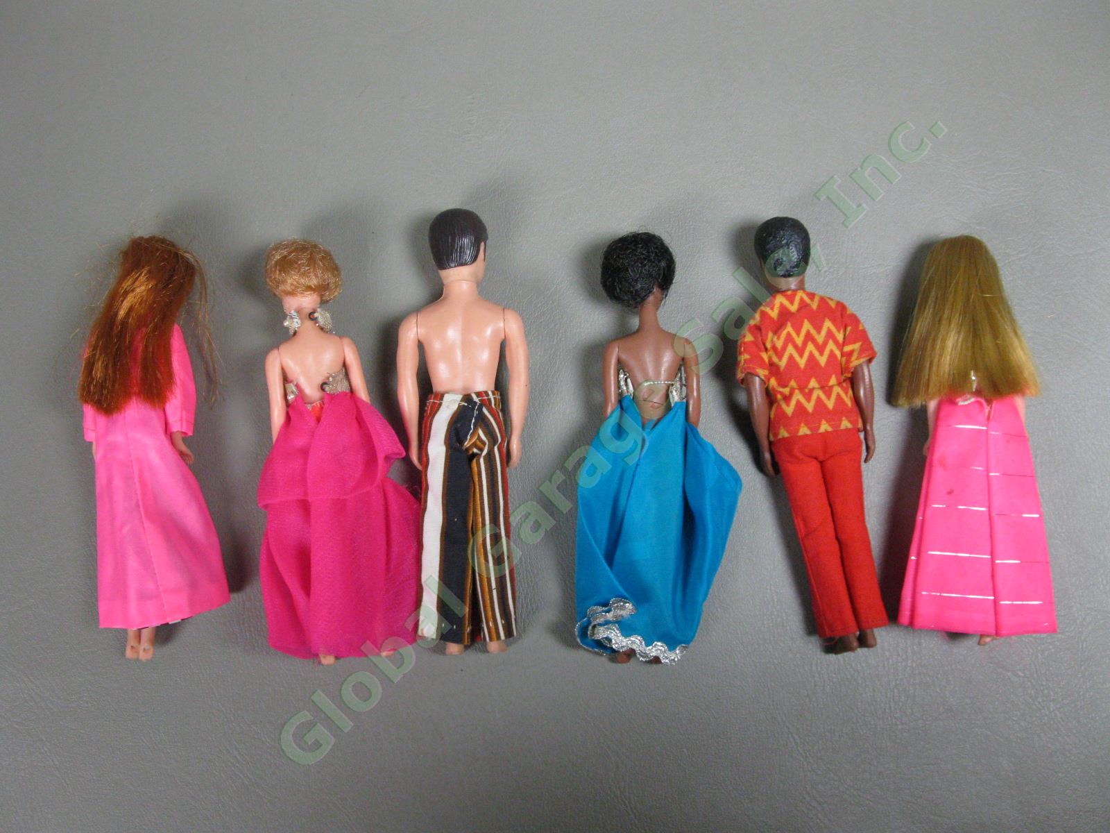 Vintage 1970 Dawn Doll Collection Lot of 6 Figurines + Clothes & Accessories NR 2