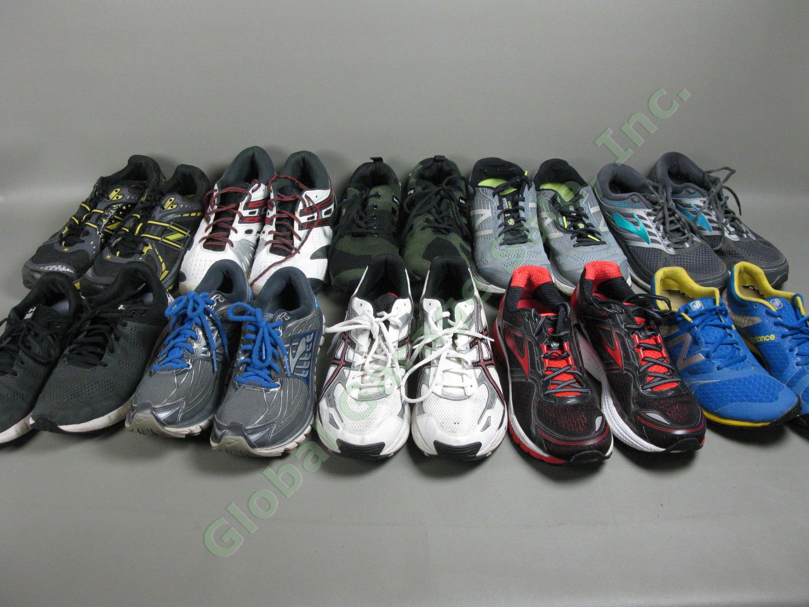 10 Pairs Mens Sneaker Shoe Lot New Balance Under Armour Asics Brooks Size 8.5-11