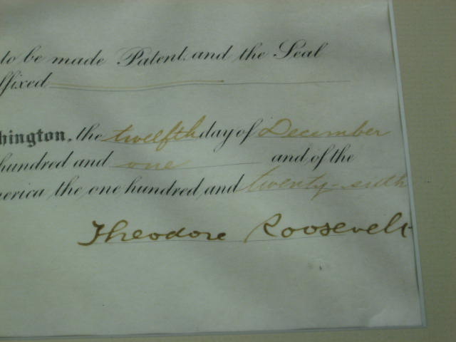 President Theodore Teddy Roosevelt Signed Appointment 5
