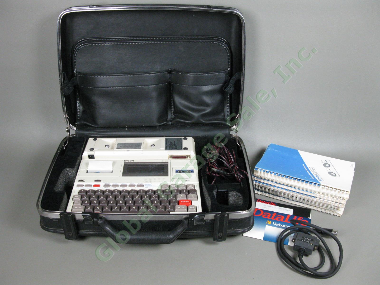 Vintage Epson HX20 Personal Computer Printer + Acoustic Coupler Modem + Case NR