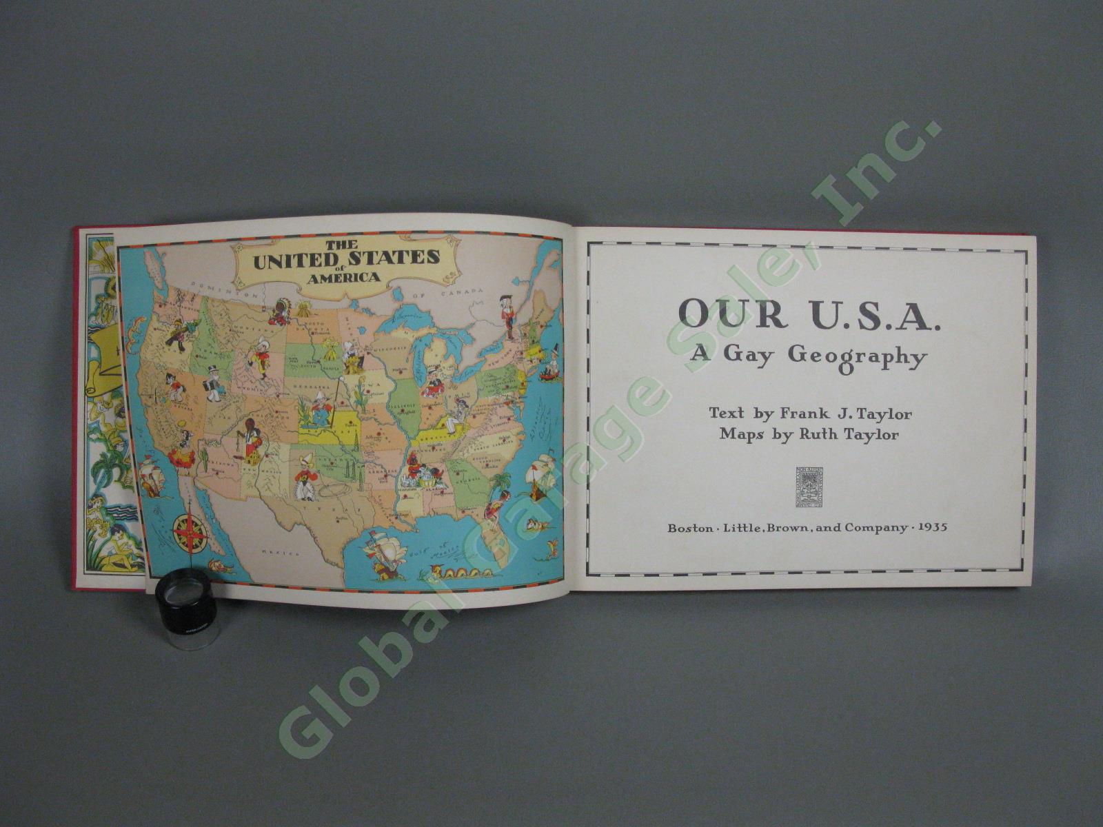 Our USA Gay Geography 1st Edition Frank J Taylor Hardcover Illustrated Map Book 3