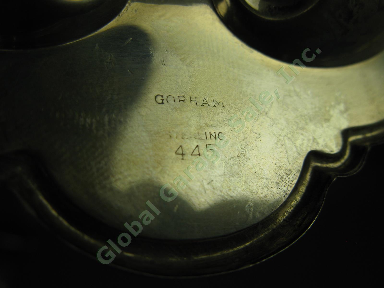 3 Vintage Gorham Sterling Silver Dish Lot Shell Spiral 9 Oz +Weighted Candelabra 5