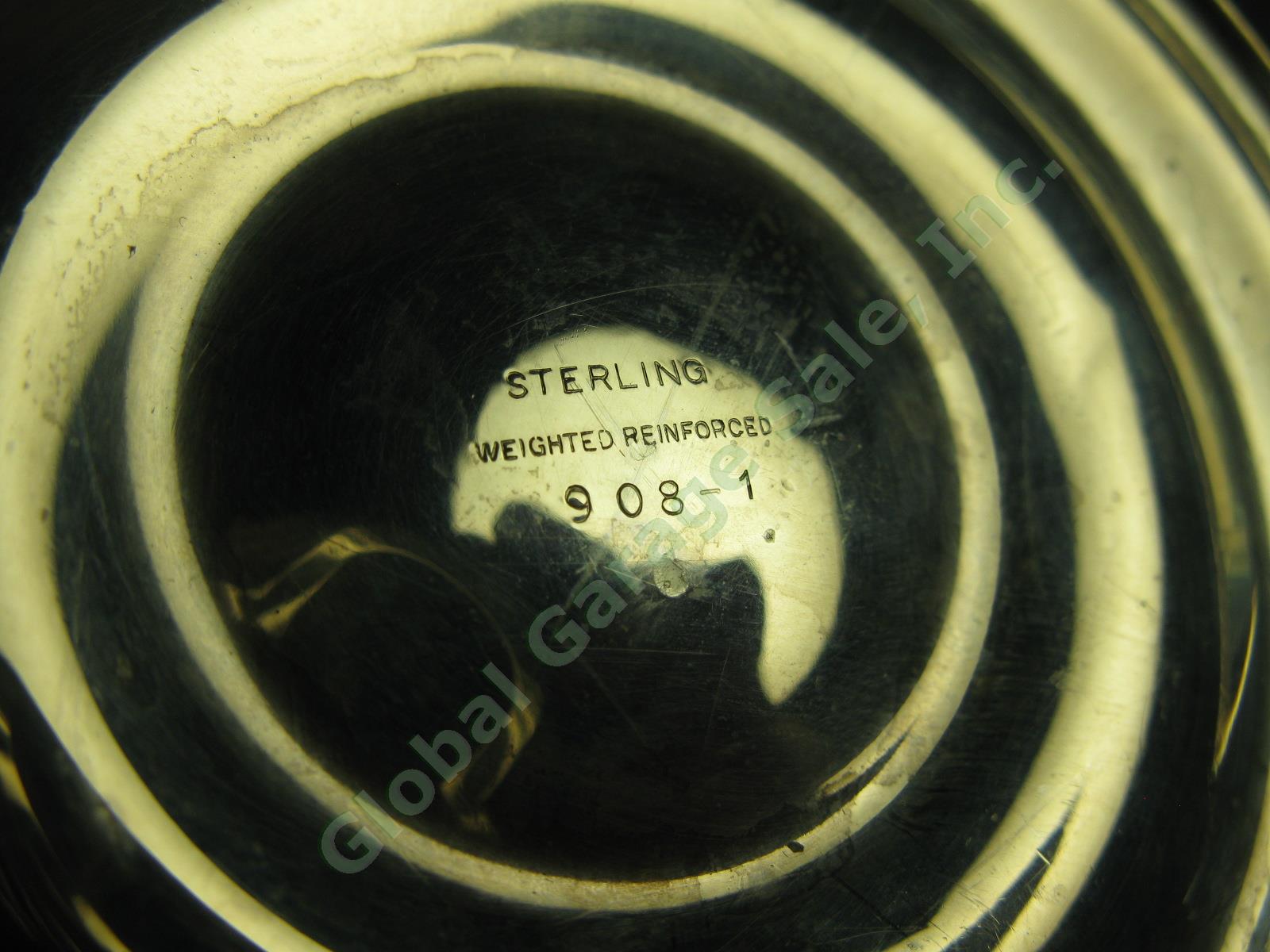 3 Vintage Gorham Sterling Silver Dish Lot Shell Spiral 9 Oz +Weighted Candelabra 10