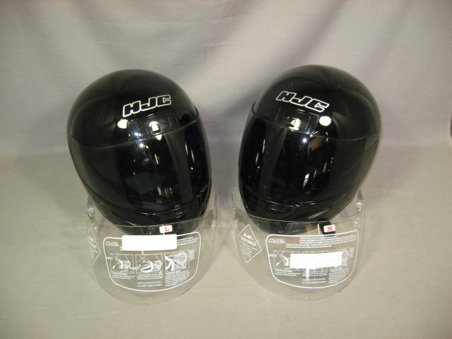 2 HJC CS12 CS 12 Black Motorcycle Helmets W/Shields L M
