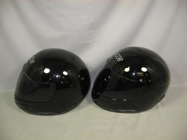 2 HJC CS12 CS 12 Black Motorcycle Helmets W/Shields L M 1