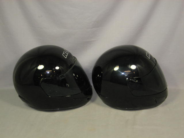 2 HJC CS12 CS 12 Black Motorcycle Helmets W/Shields L M 3