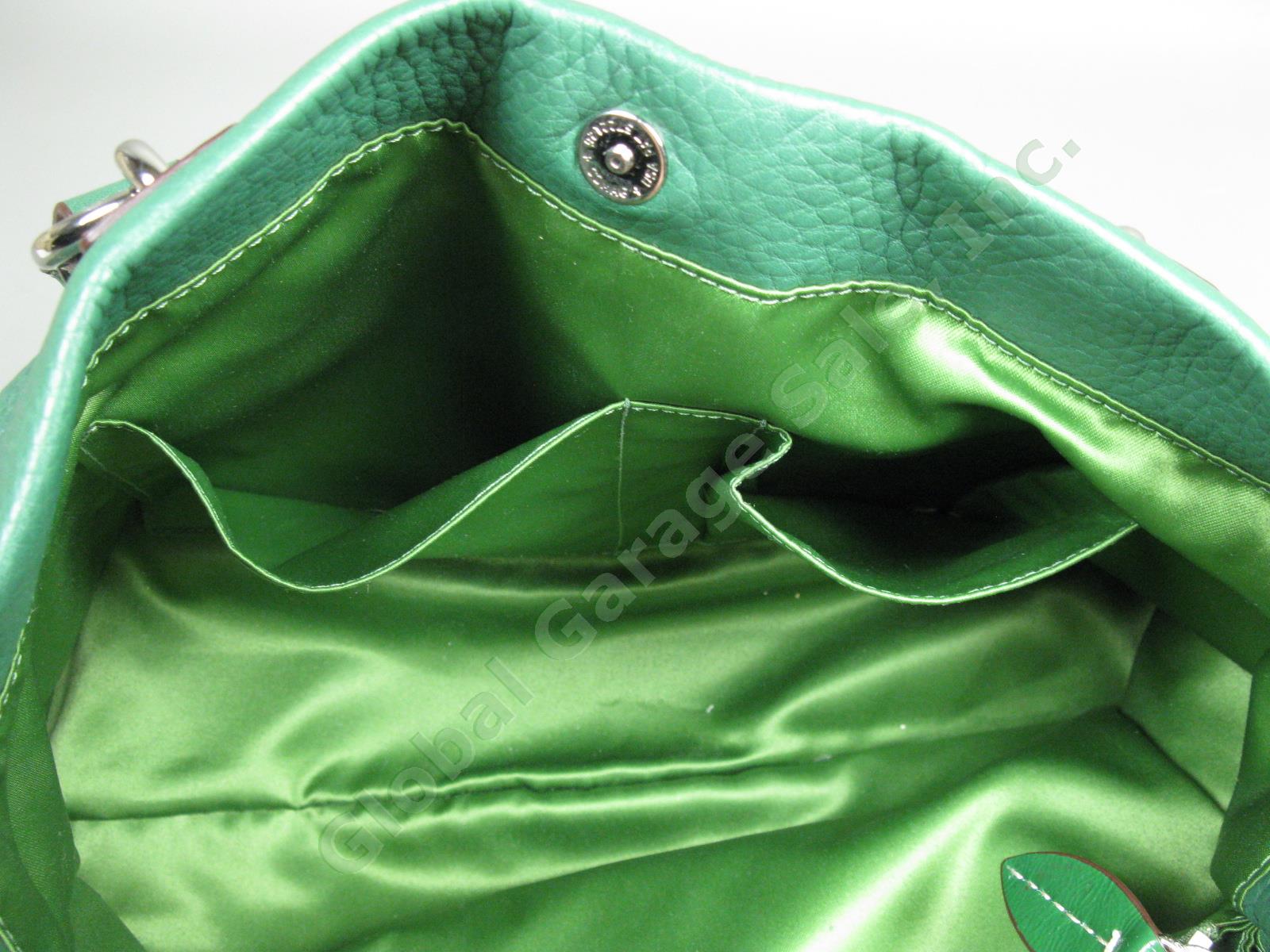 BRAND NEW Coach Designer Dark Green Pebble Leather Handbag Satchel Tote Bag NR 8