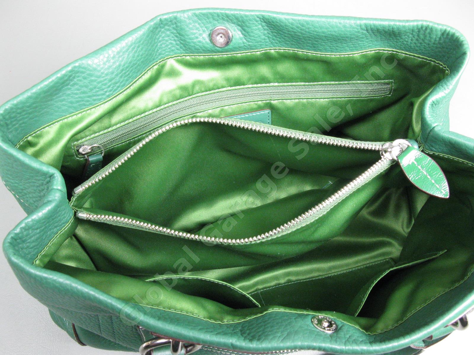 BRAND NEW Coach Designer Dark Green Pebble Leather Handbag Satchel Tote Bag NR 10