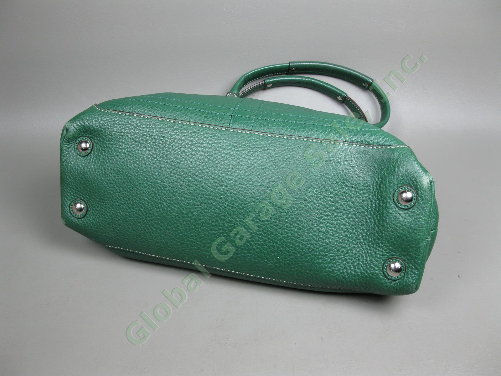 BRAND NEW Coach Designer Dark Green Pebble Leather Handbag Satchel Tote Bag NR 11