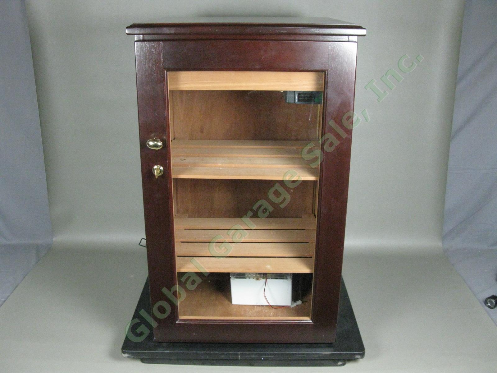 Large Wood Cigar Humidor Cabinet Full Gauge MT-530 Super Controller ID 26x16x15