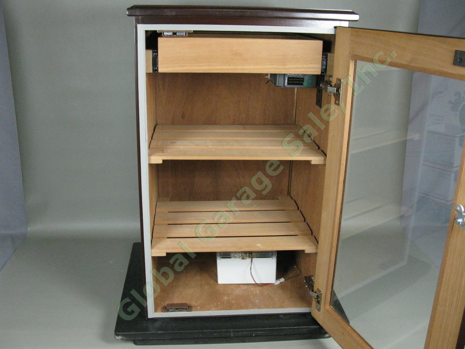 Large Wood Cigar Humidor Cabinet Full Gauge MT-530 Super Controller ID 26x16x15 3