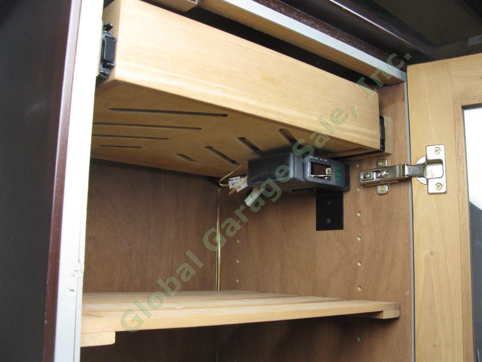 Large Wood Cigar Humidor Cabinet Full Gauge MT-530 Super Controller ID 26x16x15 6