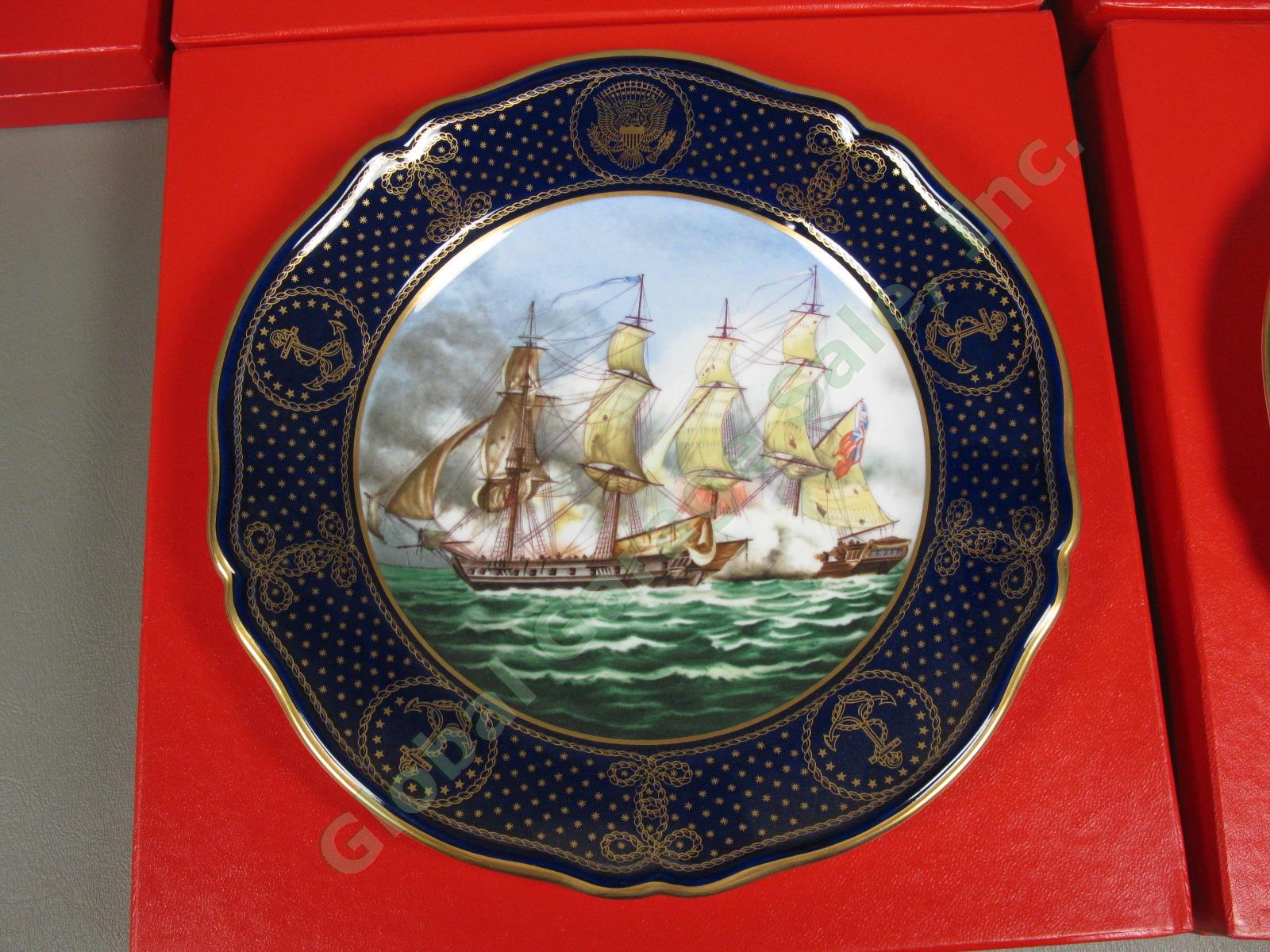 6 Vintage Spode Maritime Plates War Of 1812 US Navy Battles Ltd Ed Full Set NR! 8