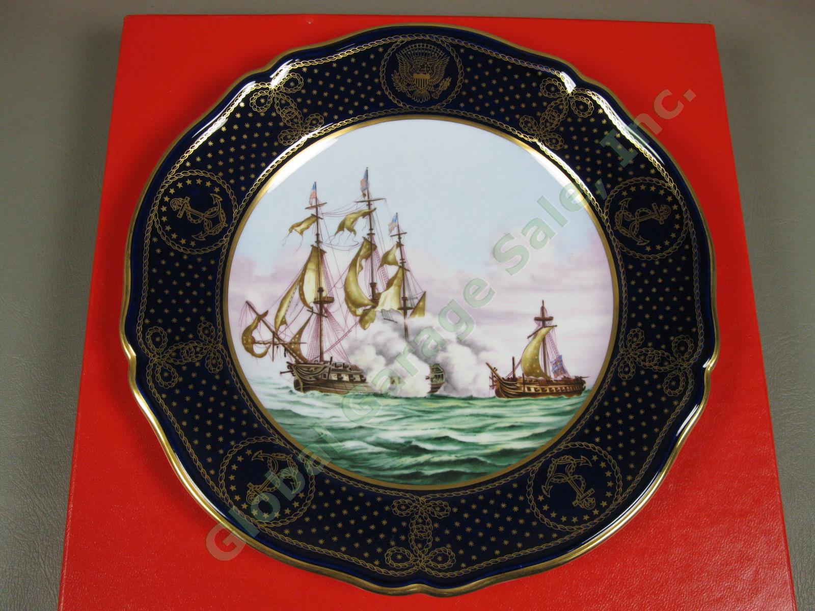 6 Vintage Spode Maritime Plates War Of 1812 US Navy Battles Ltd Ed Full Set NR! 10