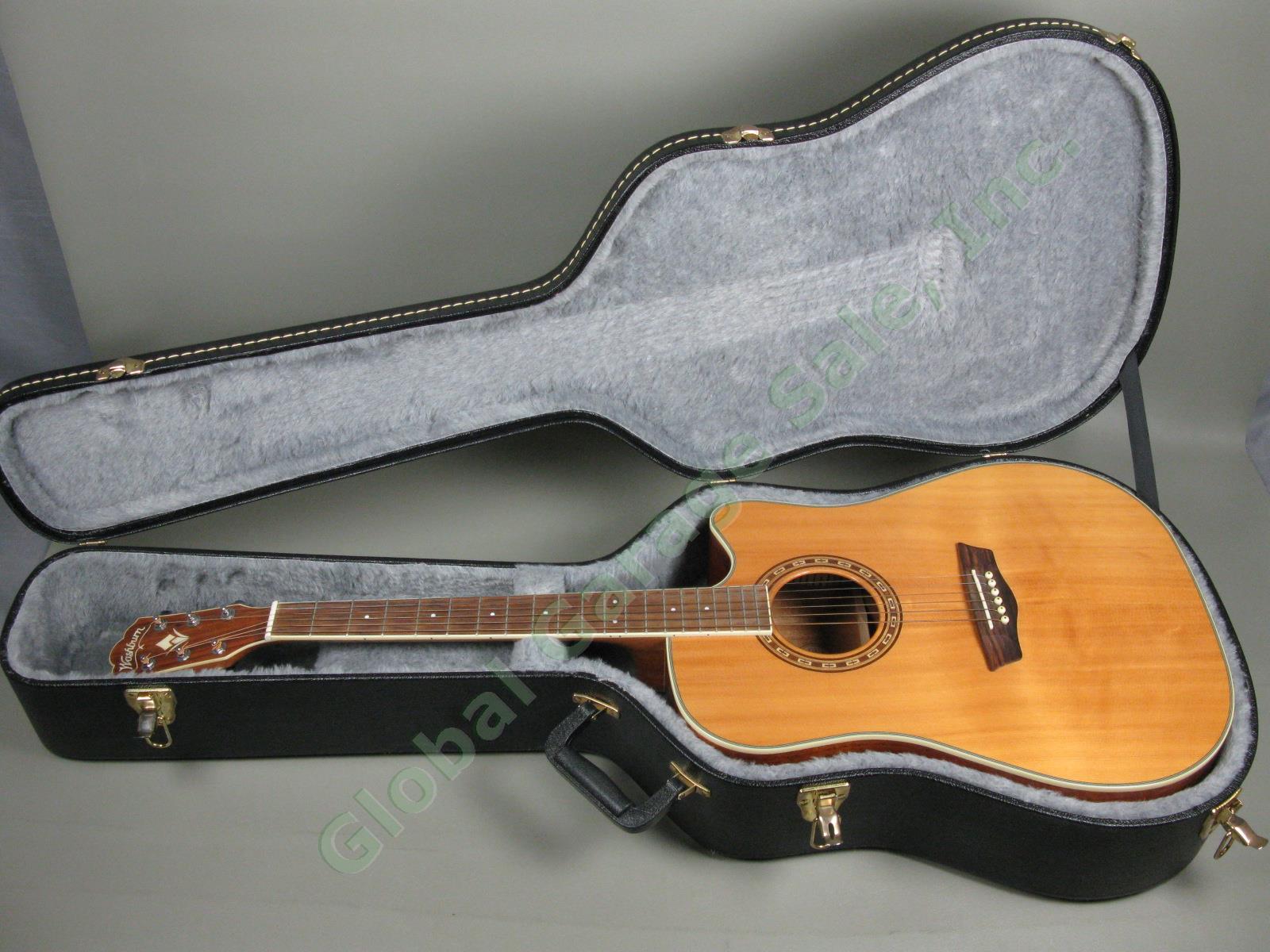 Washburn WD-10SCE Acoustic Electric Cutaway Guitar w/Case + Fishman 301T MINT!