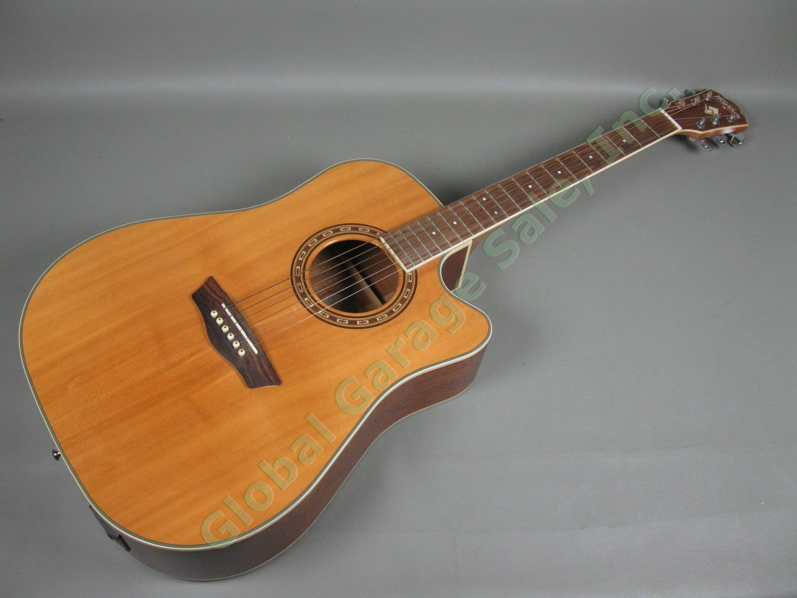 Washburn WD-10SCE Acoustic Electric Cutaway Guitar w/Case + Fishman 301T MINT! 1