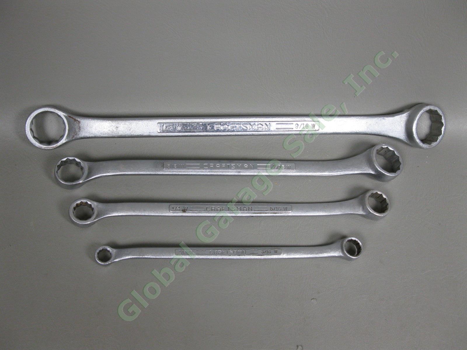 Craftsman British Standard Whitworth Box End 4 Wrench Set 4296 V 8 Size 1/8-9/16