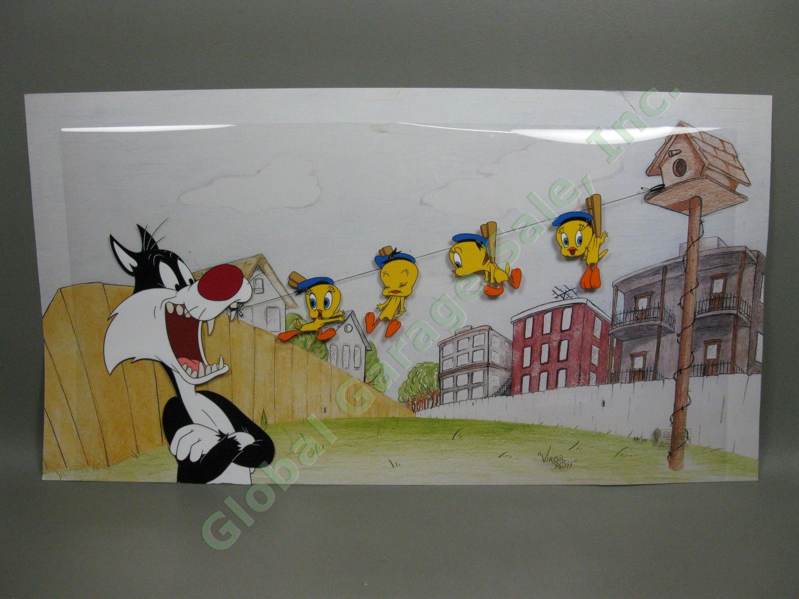 1982 Virgil Ross SIGNED Hooked On Tweety Bird Sylvester Animation Cel Warner NR