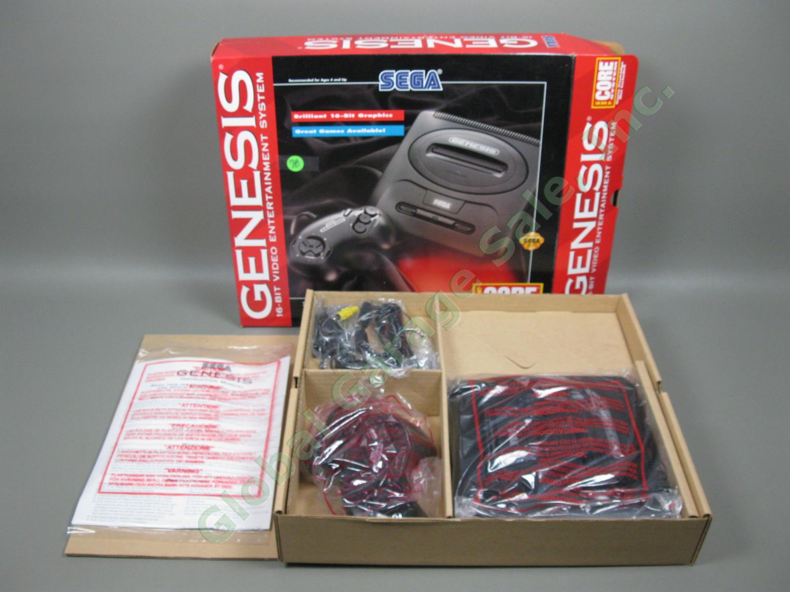 HUGE Sega Genesis Console Lot 25 Games Organizer Menacer Gun Lethal Enforcers NR 3