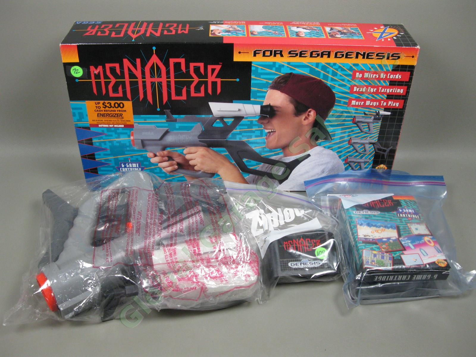 HUGE Sega Genesis Console Lot 25 Games Organizer Menacer Gun Lethal Enforcers NR 4
