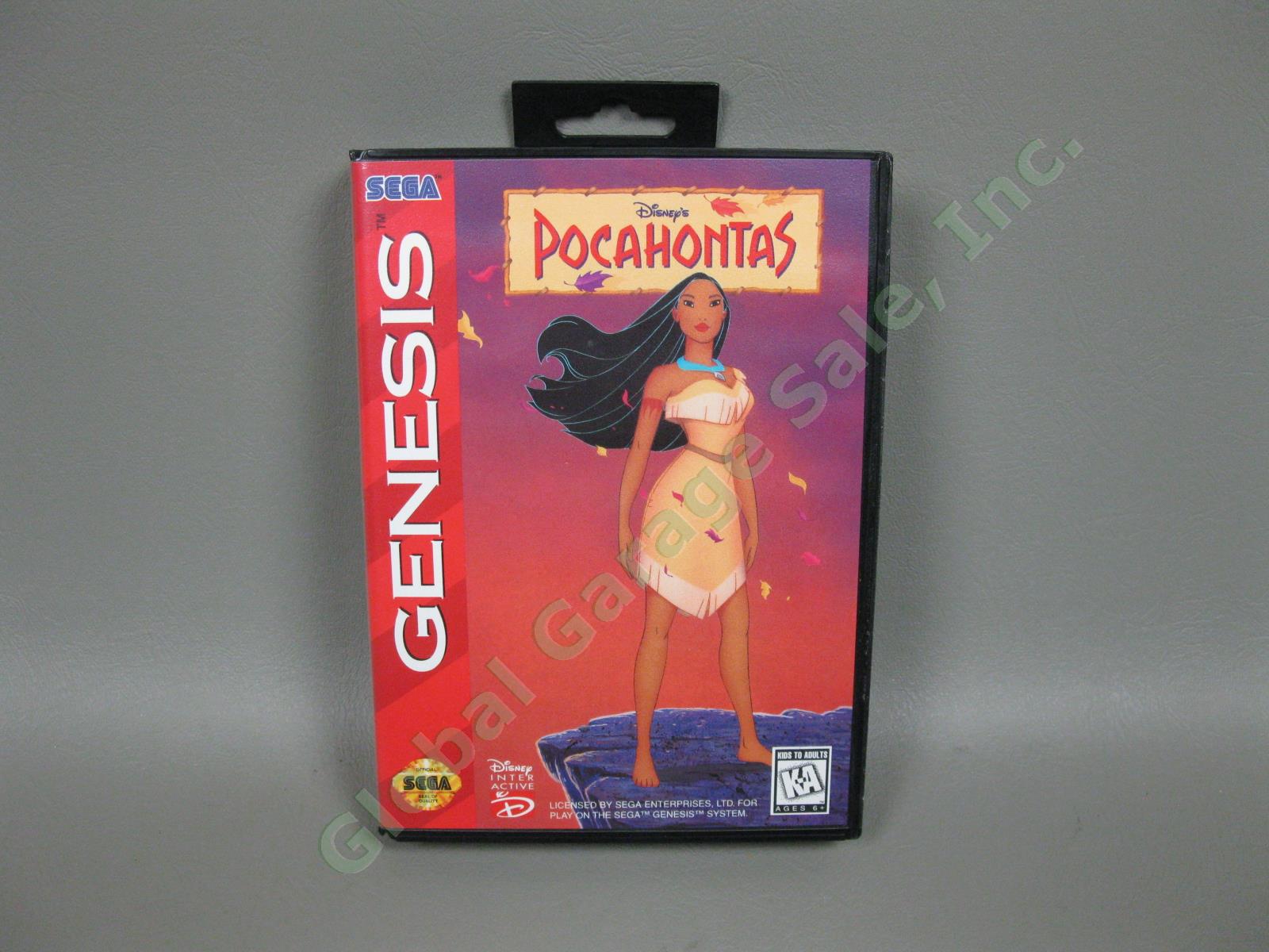 Sega Genesis Pocahontas Video Game Complete In Case w/ Cartridge Insert & Poster 1