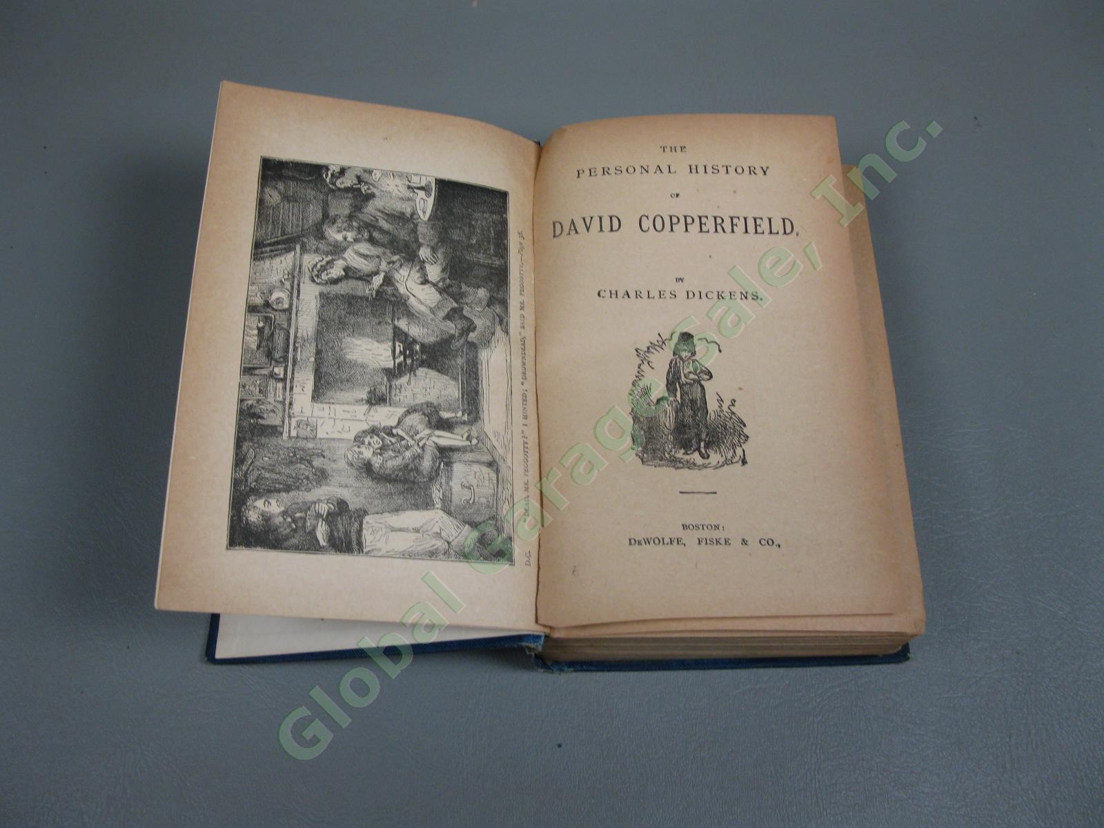 Antique Charles Dickens Works 14 Volume 1st Ed Complete Set Lot DeWolfe Fiske NR 1