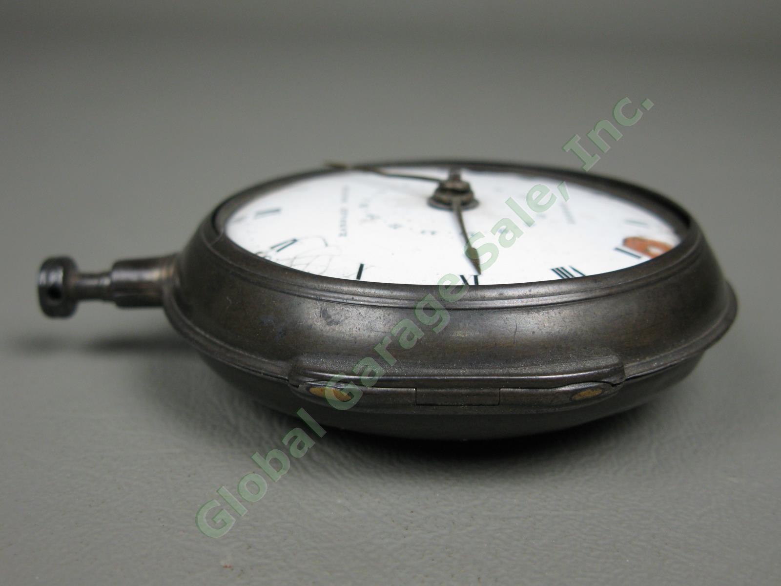 Antique Eardley Norton Calendar Pocket Watch Sterling Silver Case London England 2