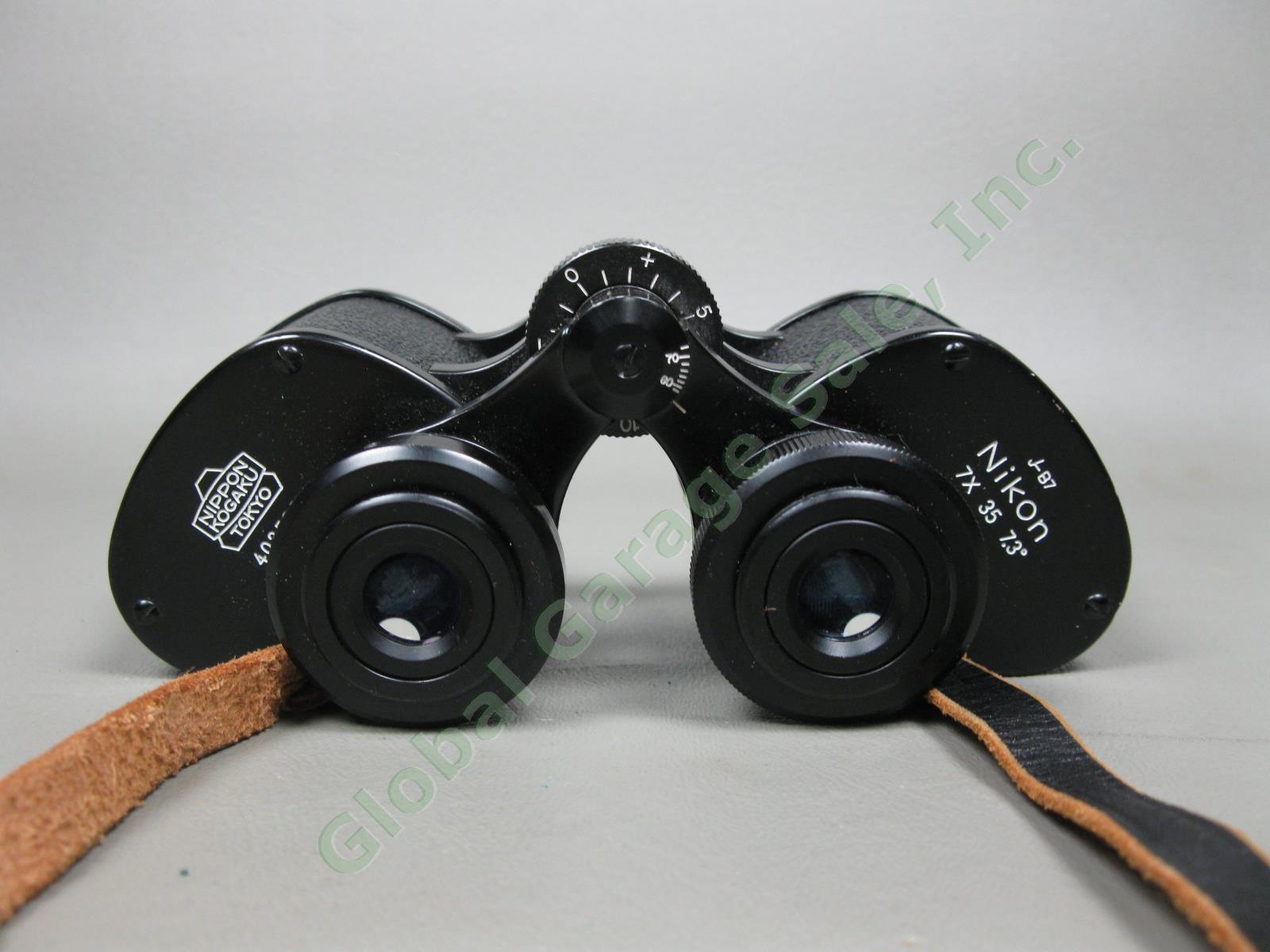 Vintage Nikon J-B7 Nippon Kogaku 7x35 Binoculars Tokyo Japan w/ Leather Case NR 4