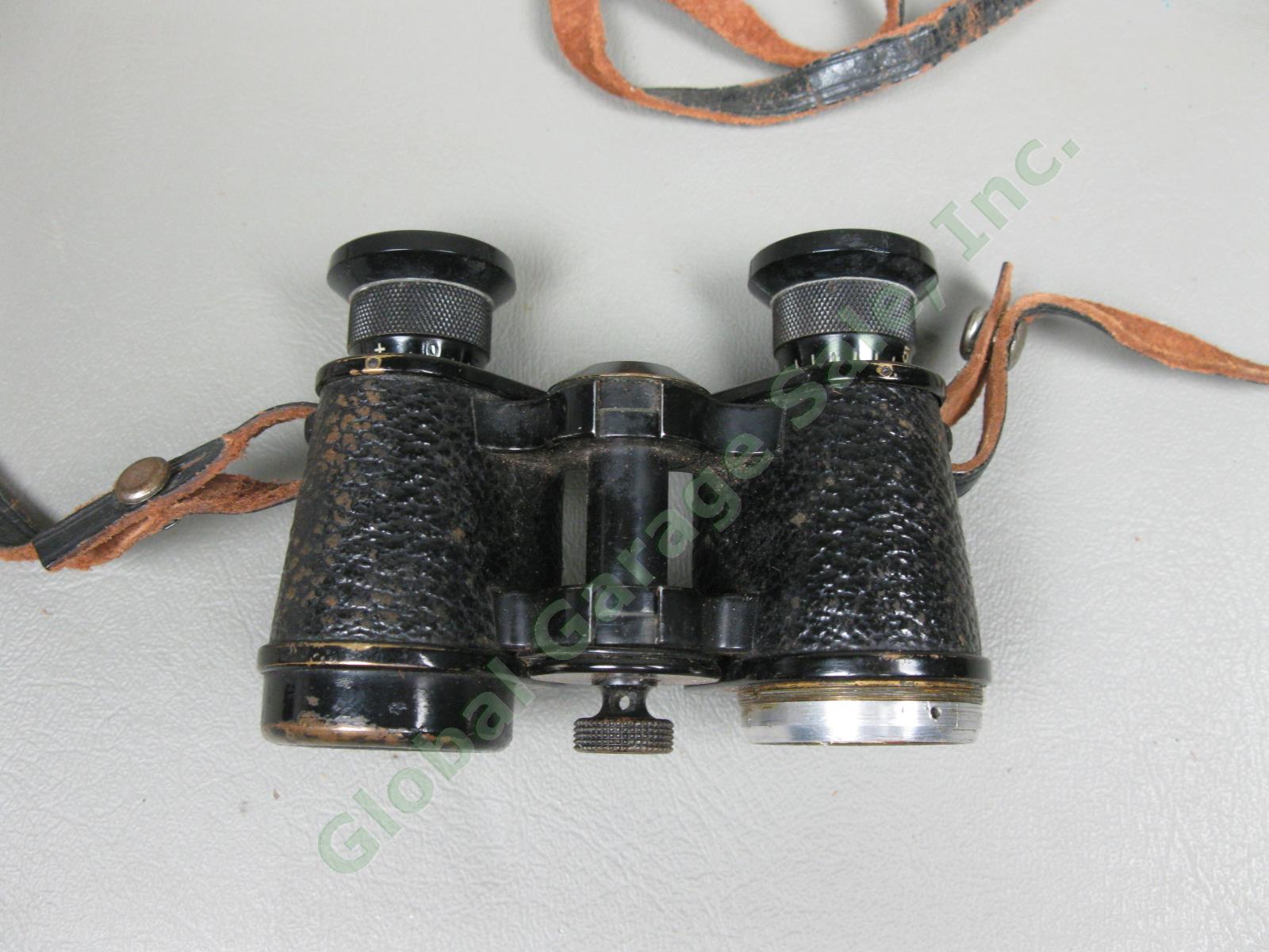 Vintage Carl Zeiss Jena Turol 4x Compact Binoculars w/ Leather Case #1063228 NR 1