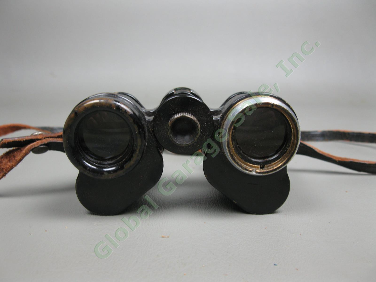 Vintage Carl Zeiss Jena Turol 4x Compact Binoculars w/ Leather Case #1063228 NR 2