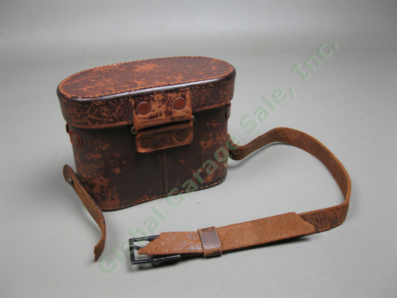 Vintage Carl Zeiss Jena Turol 4x Compact Binoculars w/ Leather Case #1063228 NR 6