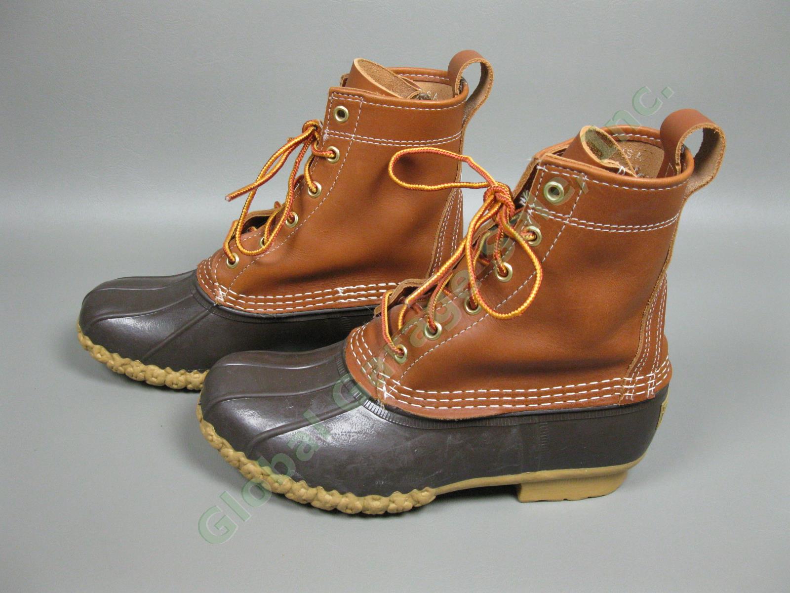 LL Bean Original Leather/Rubber 8" Duck Boots Womens Size 6 USA Made #06009 NR 2