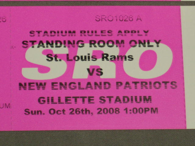Patriots Rams Tickets Tix Gillette October 26th 10/26 1