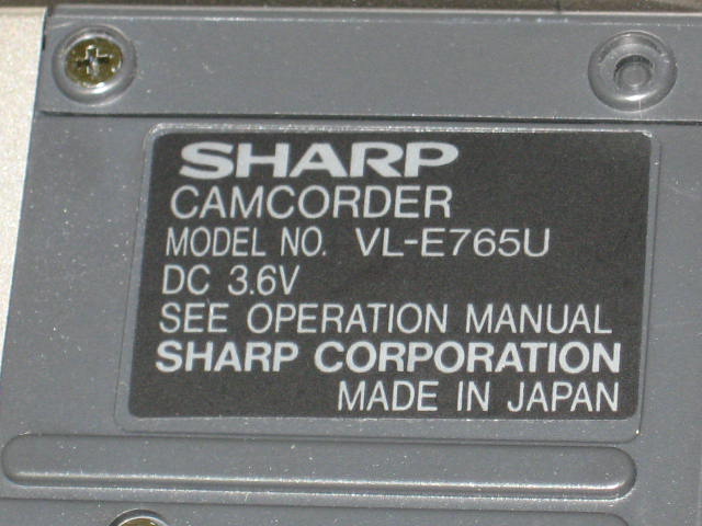 Sharp Viewcam VL-E765U Video Recorder Camera Camcorder+ 5