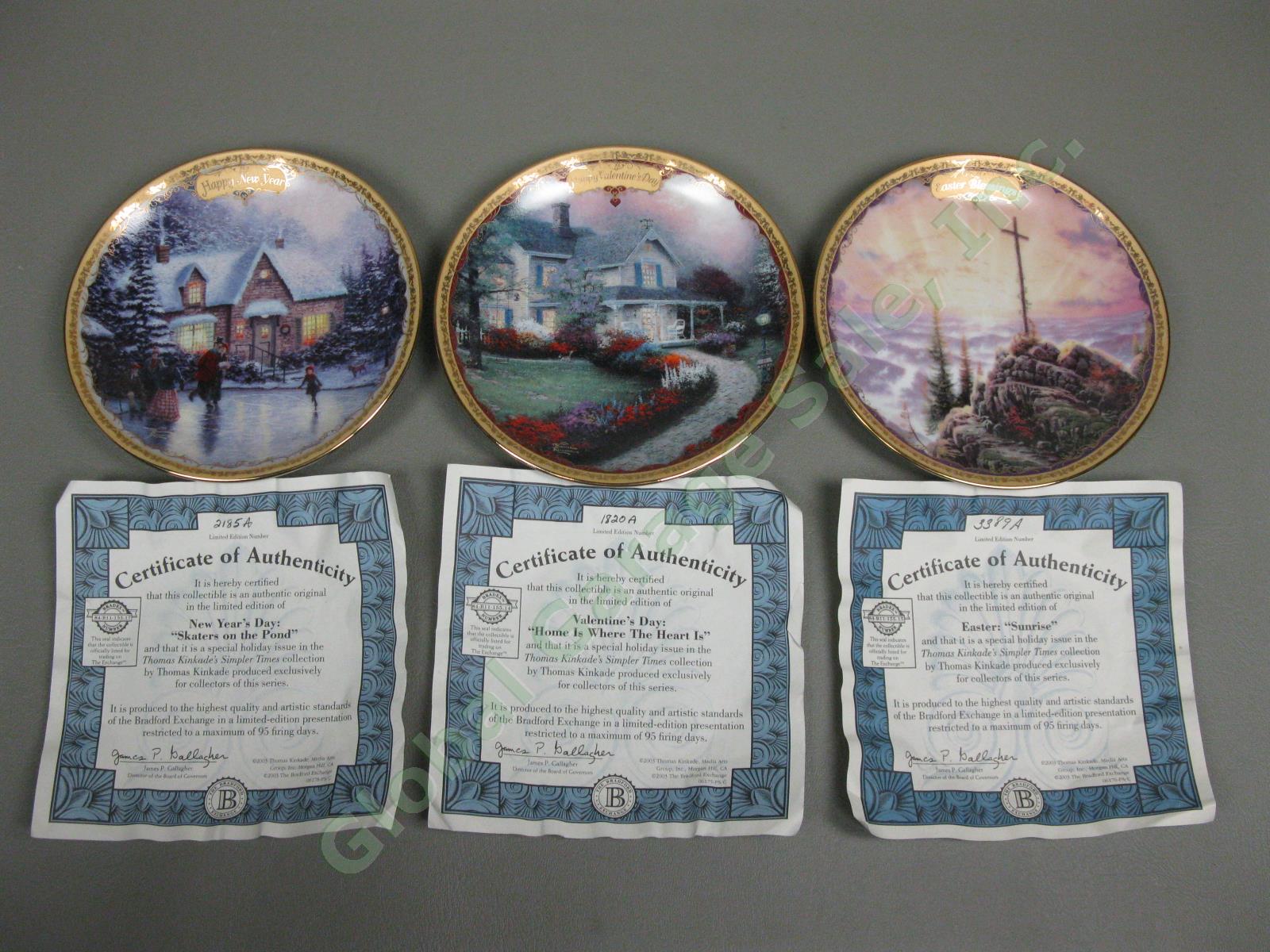 Thomas Kinkade Simpler Times Decorative Perpetual Calendar 18 Plates Set COAs NR 3