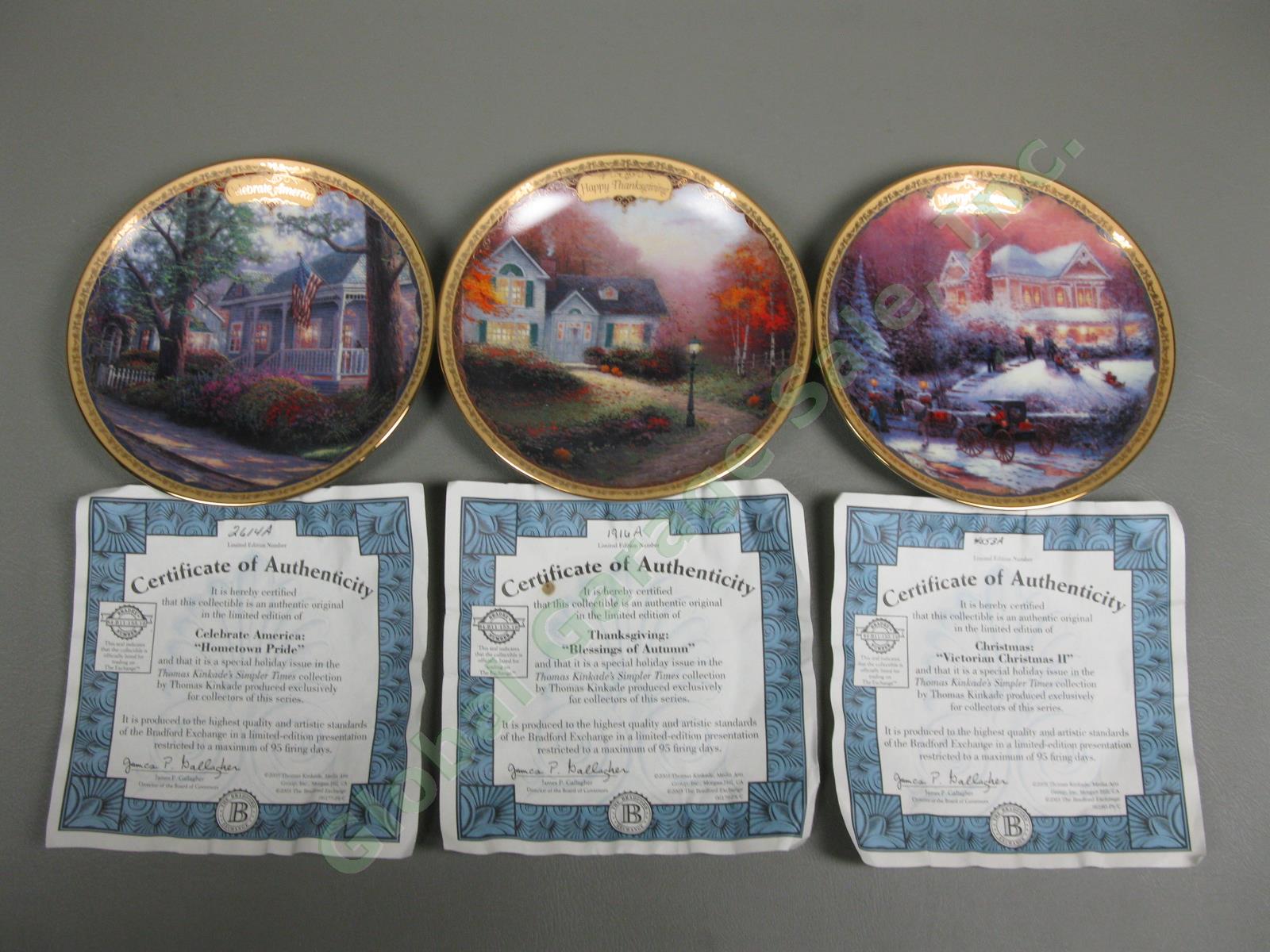 Thomas Kinkade Simpler Times Decorative Perpetual Calendar 18 Plates Set COAs NR 5