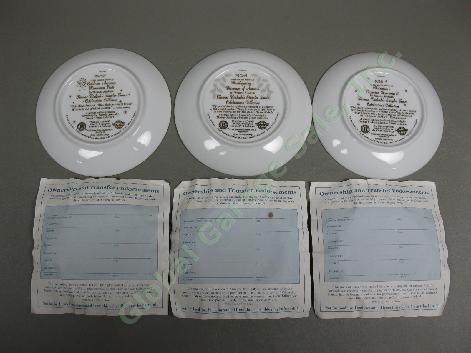 Thomas Kinkade Simpler Times Decorative Perpetual Calendar 18 Plates Set COAs NR 6