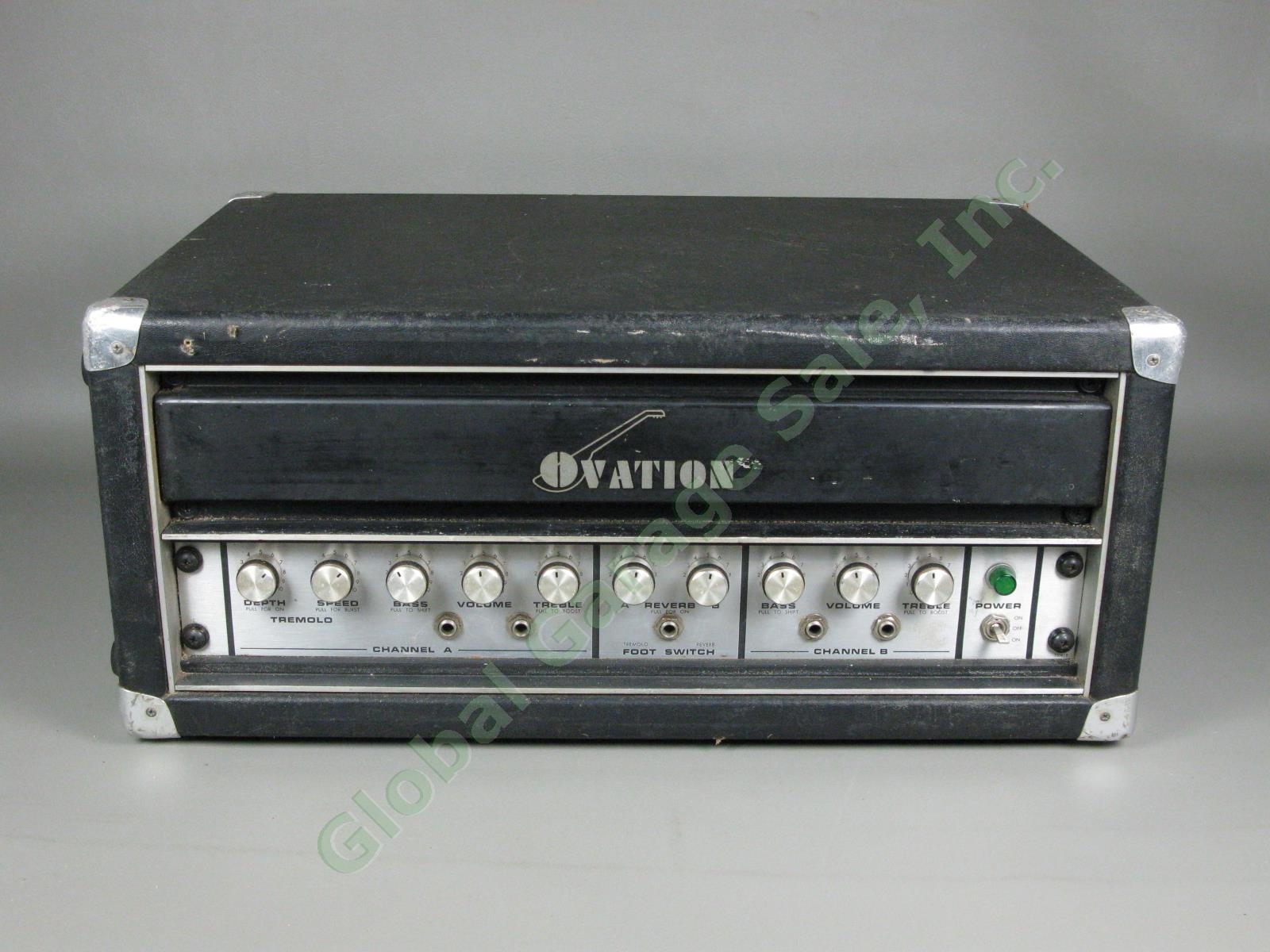 RARE Vintage Ovation K6400 Bass Guitar Amp Head 2-Channel 200 Watt Amplifier NR!